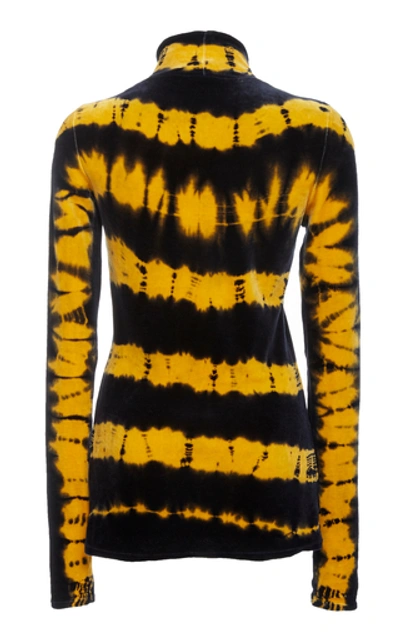 Shop Proenza Schouler Tie-dye Cotton And Modal-blend Turtleneck Top In Yellow