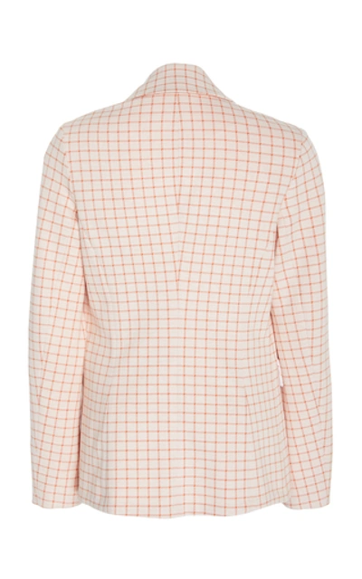 Rosetta Getty Grid Interlocked Button Fitted Jacket In White