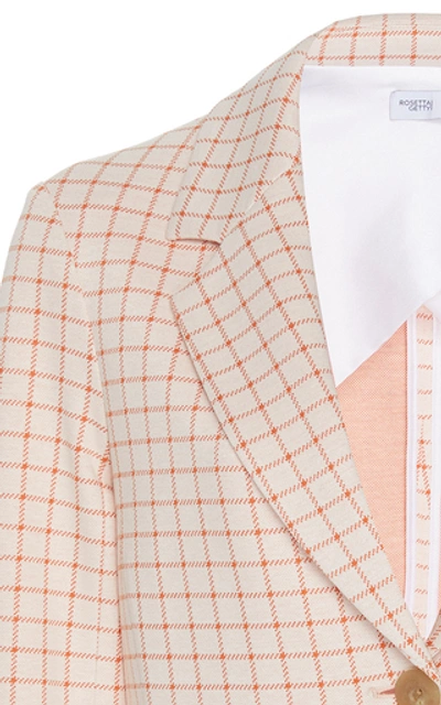 Rosetta Getty Grid Interlocked Button Fitted Jacket In White