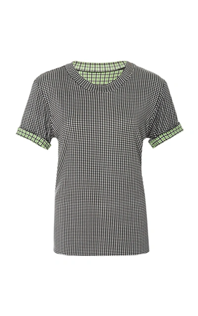 Shop Rosie Assoulin Reversible Checked Jersey T-shirt In Plaid