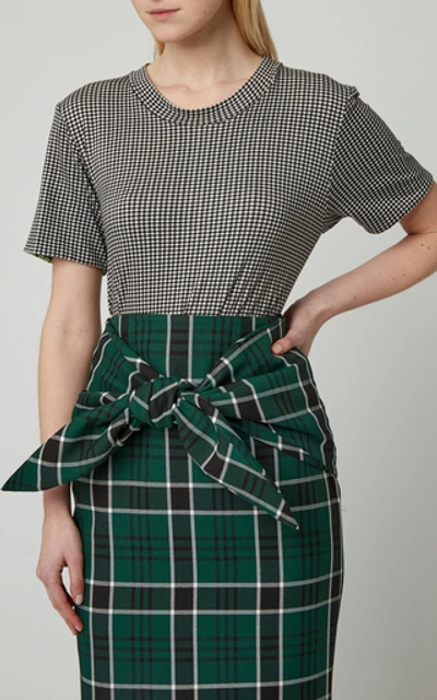 Shop Rosie Assoulin Reversible Checked Jersey T-shirt In Plaid