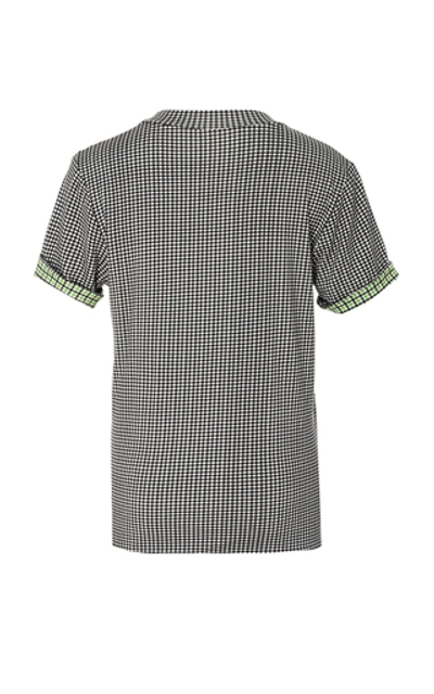 Shop Rosie Assoulin Reversible Checked Jersey T-shirt In Plaid