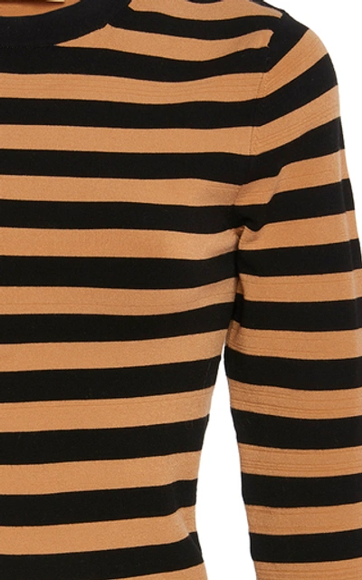 Shop Michael Kors Striped Stretch-jersey Bodysuit