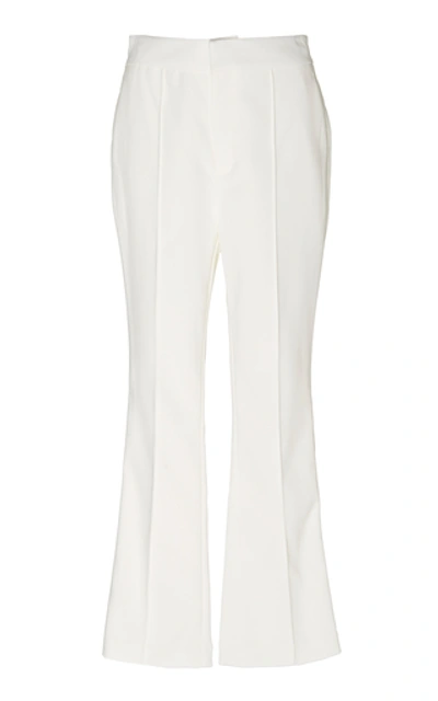 Shop Acler Cecil Cropped Crepe Flared Pants In White