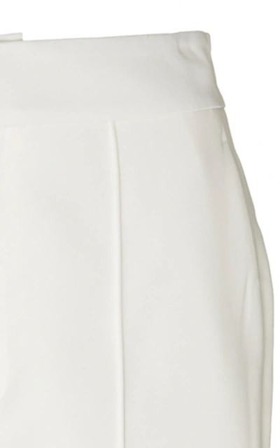 Shop Acler Cecil Cropped Crepe Flared Pants In White