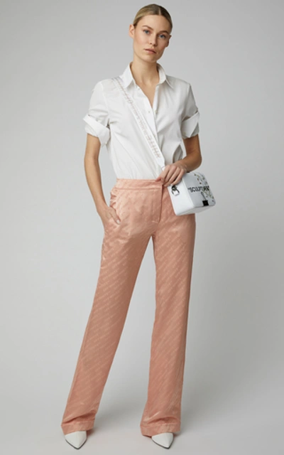 Shop Off-white Logo Wide-leg Pajama Pants In Pink