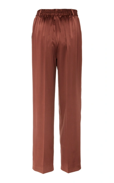 Shop Joseph Jack Silk Straight-leg Pants In Brown