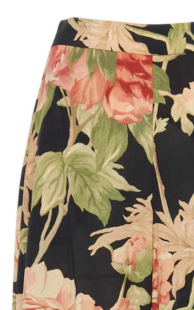 Shop Zimmermann Floral-print Silk-blend Wide-leg Pants