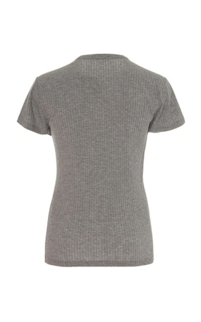 Shop Atm Anthony Thomas Melillo Ribbed Stretch-micro Modal T-shirt In Grey