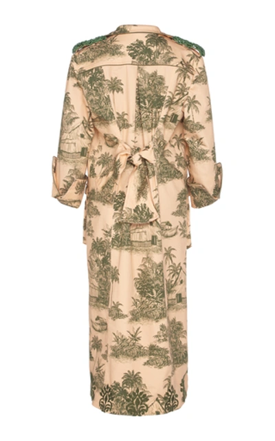 Shop Johanna Ortiz Vientos Invernales Sequin-embellished Cotton-blend Coat In Print