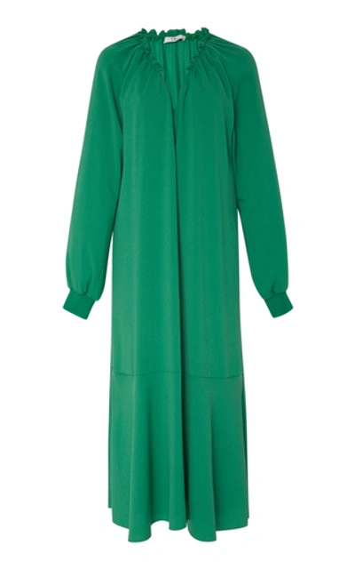 Shop Tibi Savanna Ruffle Dress In Green