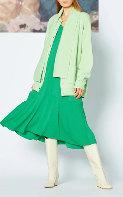 Shop Tibi Savanna Ruffle Dress In Green