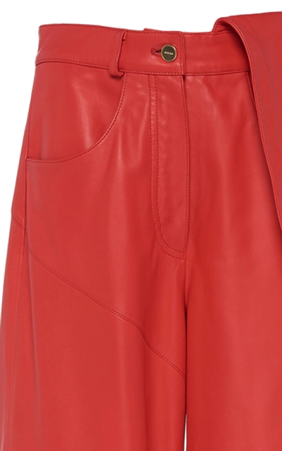 Shop Jacquemus High-waisted Wide-leg Cargo Pants In Red