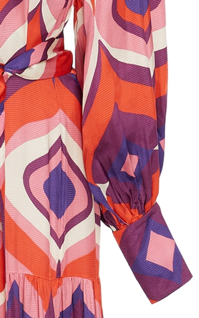 Shop Alexis Dominica Printed Pleated Crepe Maxi Dress