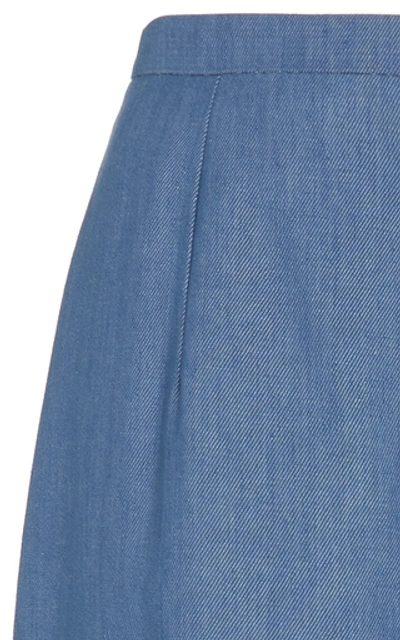 Shop Andrew Gn Fringed Wide Leg Culottes In Blue