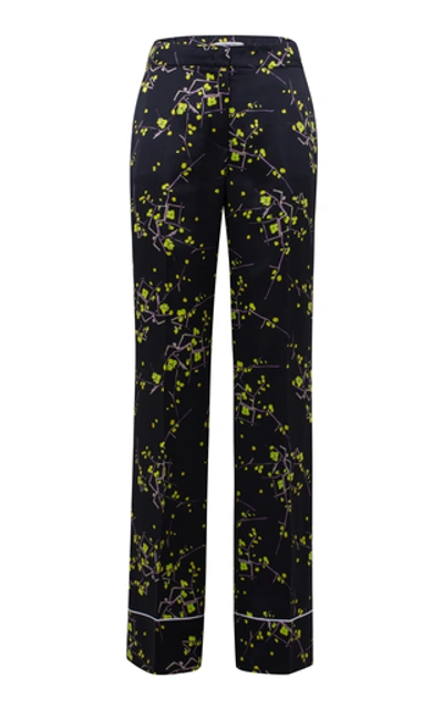 Shop Dorothee Schumacher Cherry Blossom Silk Wide Leg Pj Pant In Multi