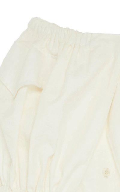 Shop Jacquemus La Jupe Cueillette Drawstring Cotton-blend Maxi Skirt In White