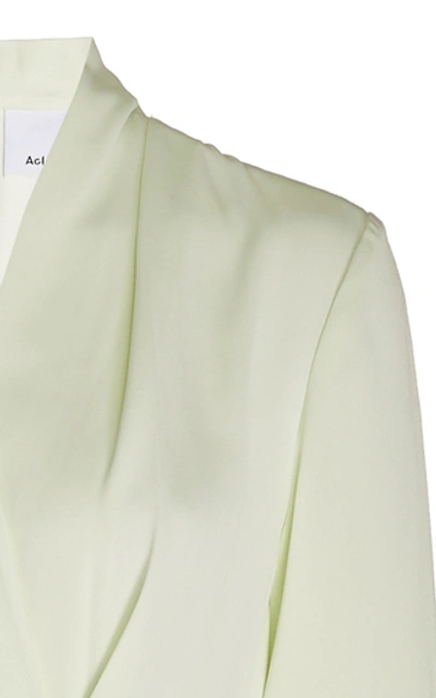 Shop Acler Spanning Draped Wrap-effect Crepe Top In Green