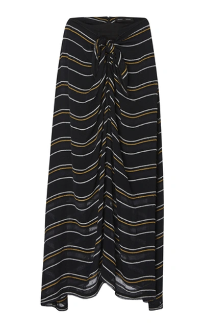 Shop Proenza Schouler Striped Crepe Midi Skirt