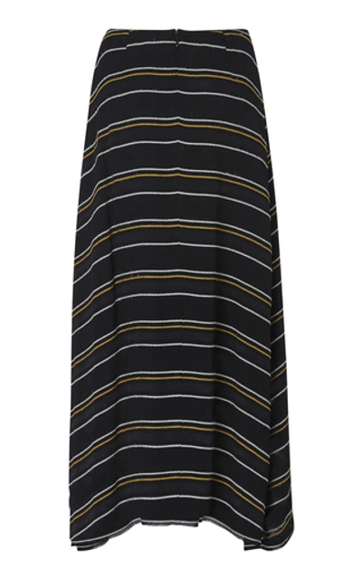 Shop Proenza Schouler Striped Crepe Midi Skirt