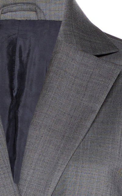 Shop Acne Studios Jaster Draped Wool Blazer In Grey