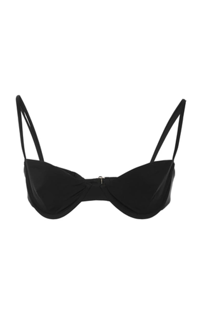 Shop Anemone Balconette Triangle Bikini Top In Black