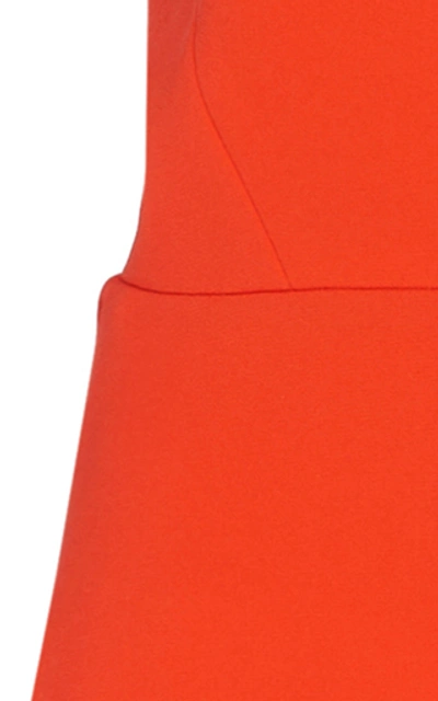 Shop Victoria Beckham Stretch-crepe Midi Dress In Red