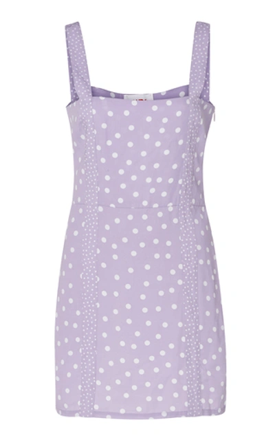 Shop Solid & Striped Mini Polka Dot Dress In Purple