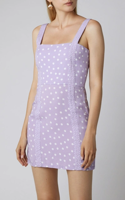 Shop Solid & Striped Mini Polka Dot Dress In Purple