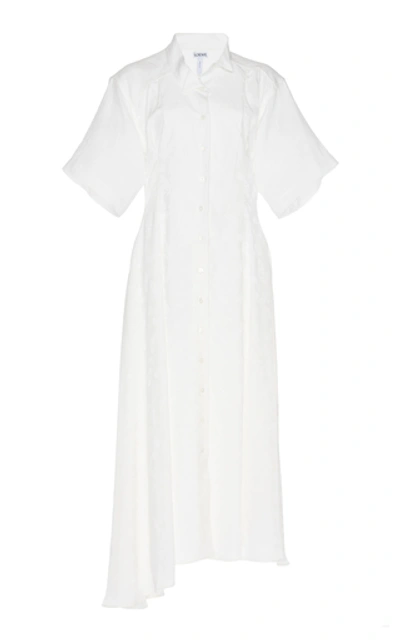 Shop Loewe Jacquard Midi Dress In White