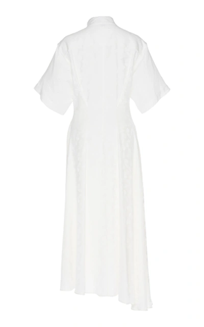 Shop Loewe Jacquard Midi Dress In White