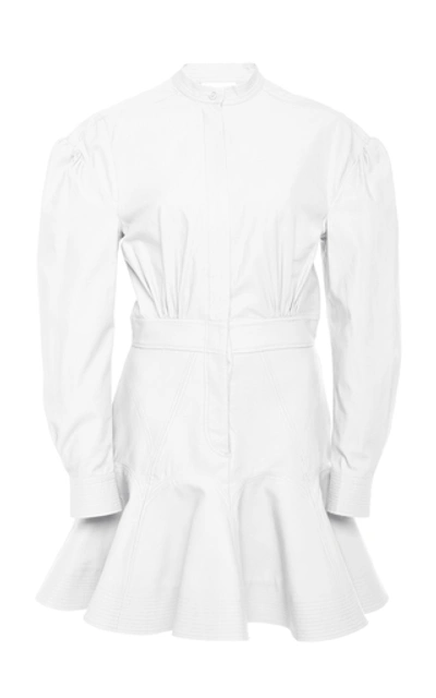 Shop Acler Lewis Cotton Mini Shirt Dress In White