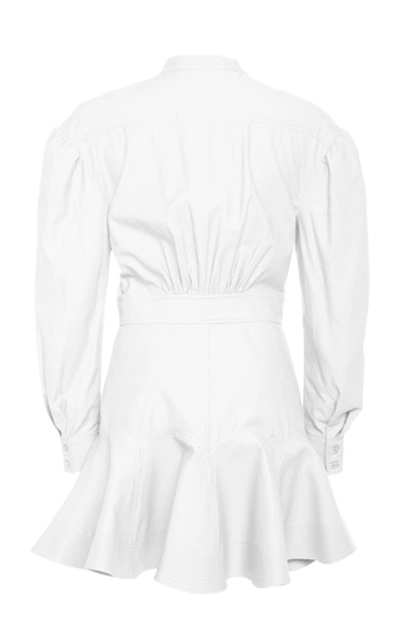 Shop Acler Lewis Cotton Mini Shirt Dress In White