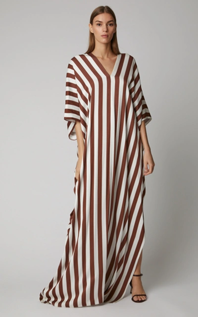 Shop Oscar De La Renta Striped Caftan