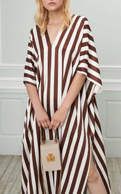 Shop Oscar De La Renta Striped Caftan