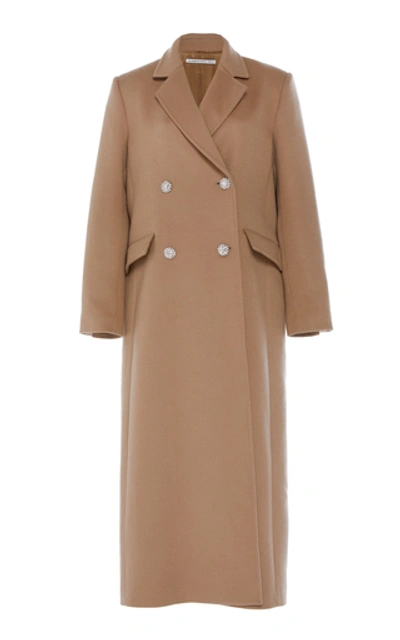 Shop Alessandra Rich Wool And Cashmere-blend Coat In Neutral