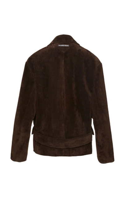 Shop Prada Women's Leather Jacket In Neutral,brown