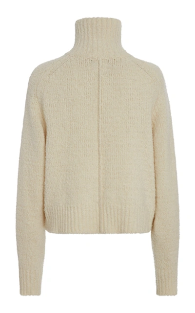 Shop Isabel Marant Effy Zip-detailed Wool-blend Turtleneck Sweater In Ivory