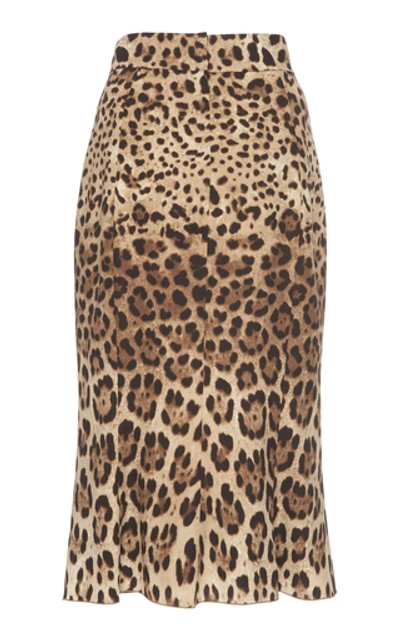Shop Dolce & Gabbana Printed Silk-blend Skirt In Animal