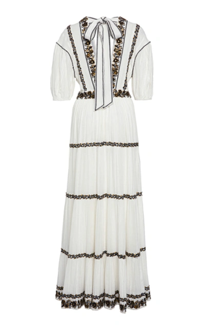 Shop Ulla Johnson Alma Tiered Peasant Cotton Maxi Dress In White