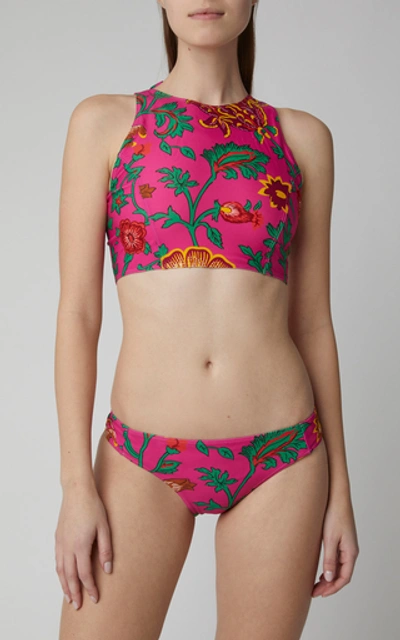 Shop La Doublej Printed Halter Neck Bikini Top