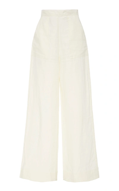 Shop Alix Of Bohemia Limited Edition Catherine Ivory Linen Trousers In White