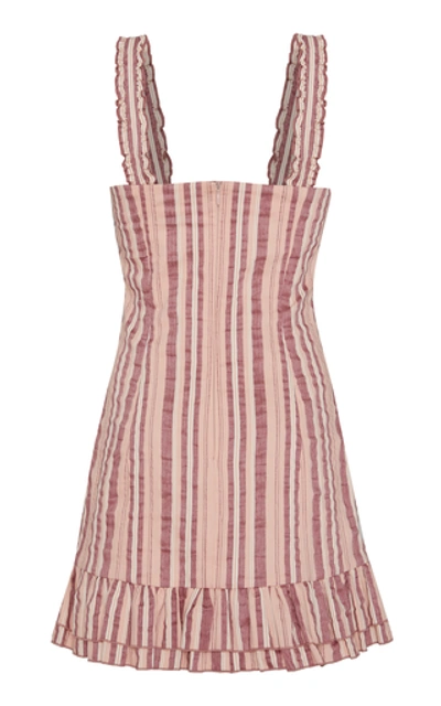 Shop Alexis Brandy Striped Cotton-blend Mini Dress