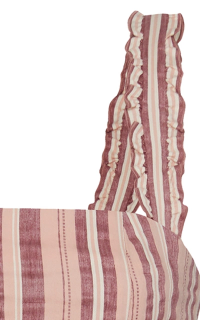 Shop Alexis Brandy Striped Cotton-blend Mini Dress