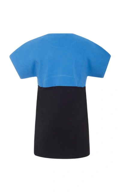 Shop 4254 Sport Two-tone Knitted Tee In Blue