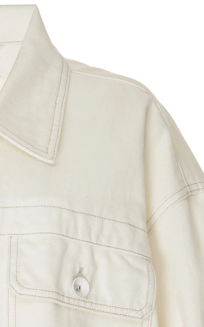Shop Maison Margiela Bleached Oversized Denim Jacket In White