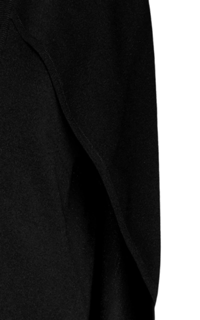 Shop Givenchy Cape-effect Stretch-knit Midi Dress In Black