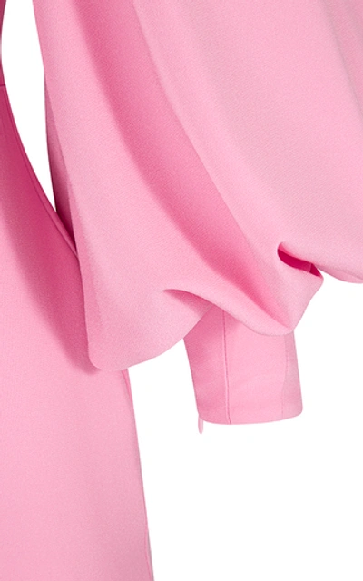 Shop Alex Perry Warner One-shoulder Crepe Midi Dress In Pink