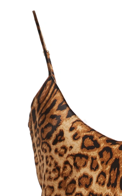 Shop Nili Lotan Leopard-print Silk Slip Dress In Animal