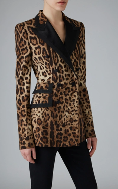 Shop Dolce & Gabbana Printed Wool-blend Blazer In Animal